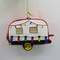 Decked Out Holiday Camper Glass Christmas Ornament - 3" - White and Red